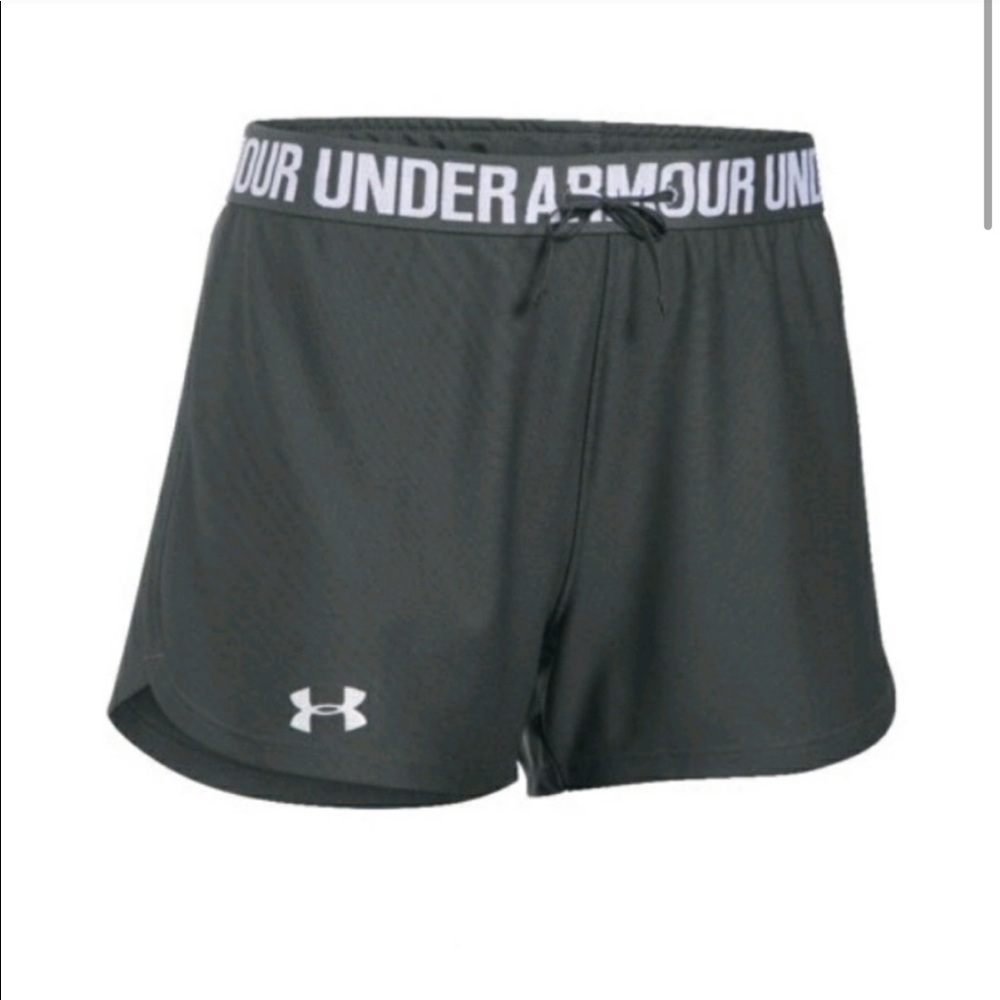 dark charcoal grey under armour shorts